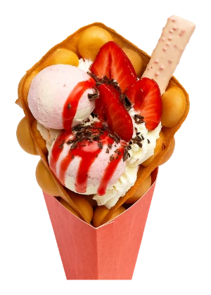 Bubble Waffel Erdbeere